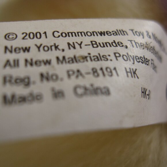 Commonwealth Easter Bunny Rabbit Yellow Plush Polka Dot Satin Ears Vintage 2001 - Picture 7 of 7